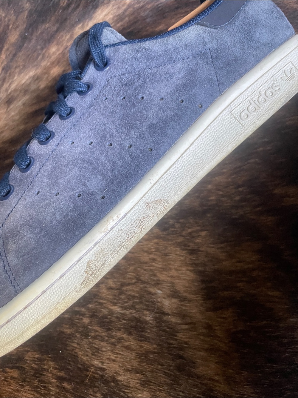 Stan Smith Adidas Men's Suede Casual Sneakers in Blue - Picture 6 of 8
